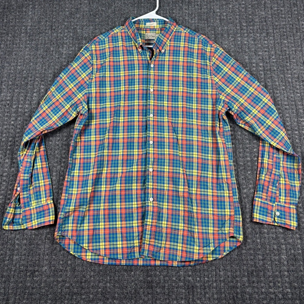 J.Crew Classic Fit Secret Wash Plaid Button Down Shirt Large Multicolor